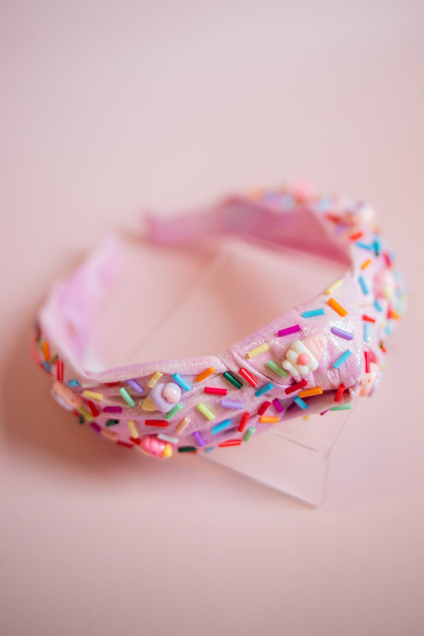 Sweets Sprinkle Knot Headband | Light Pink
