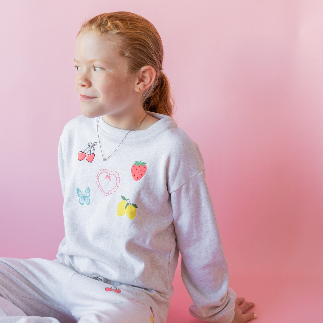 Icon Print Sweatshirt | Light Misty Grey