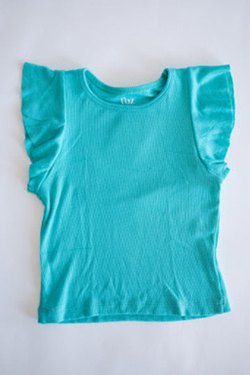 Ribbed T-Shirt | Neon Aqua