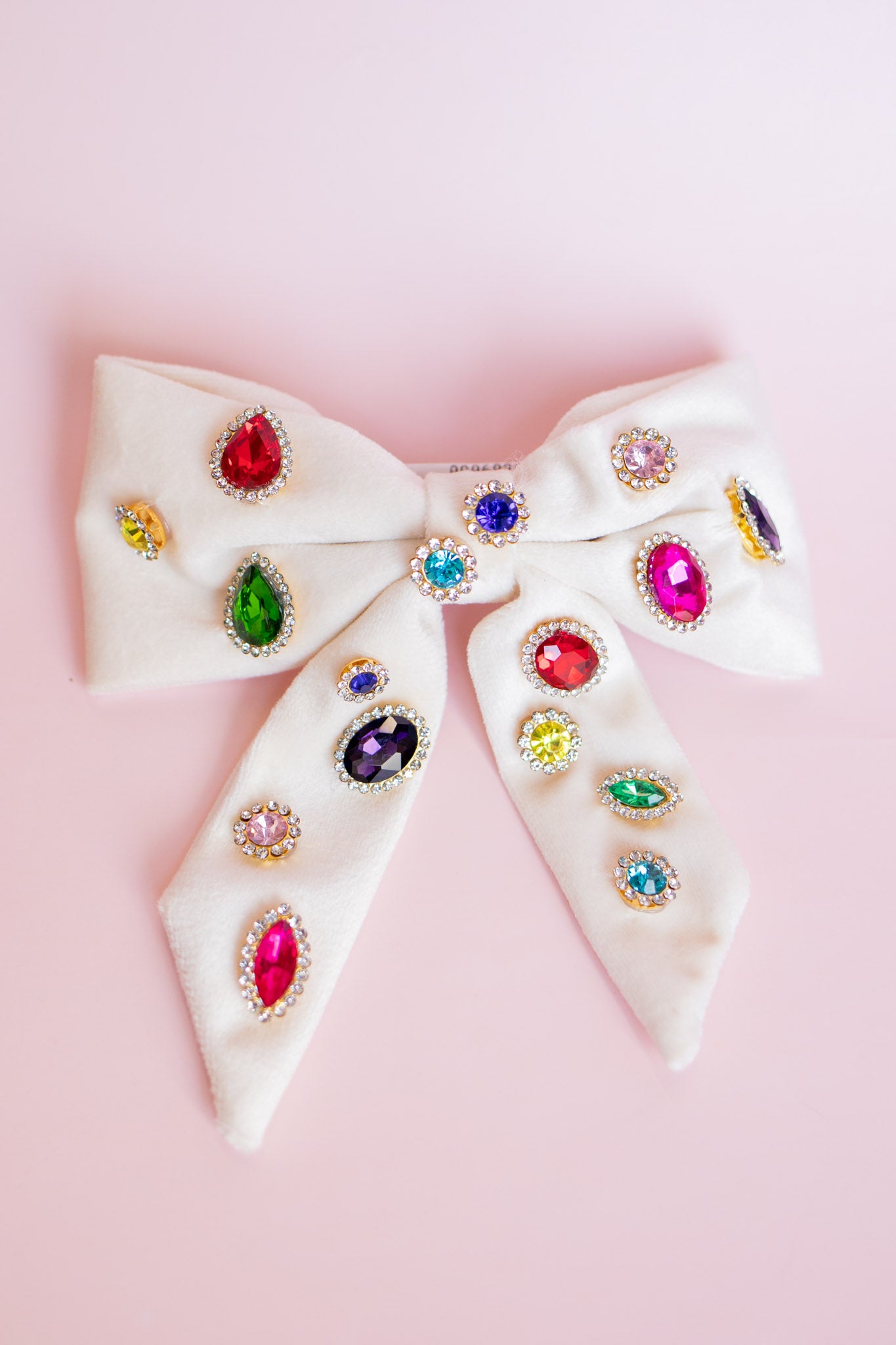 Jeweled Velvet Bow | Ivory