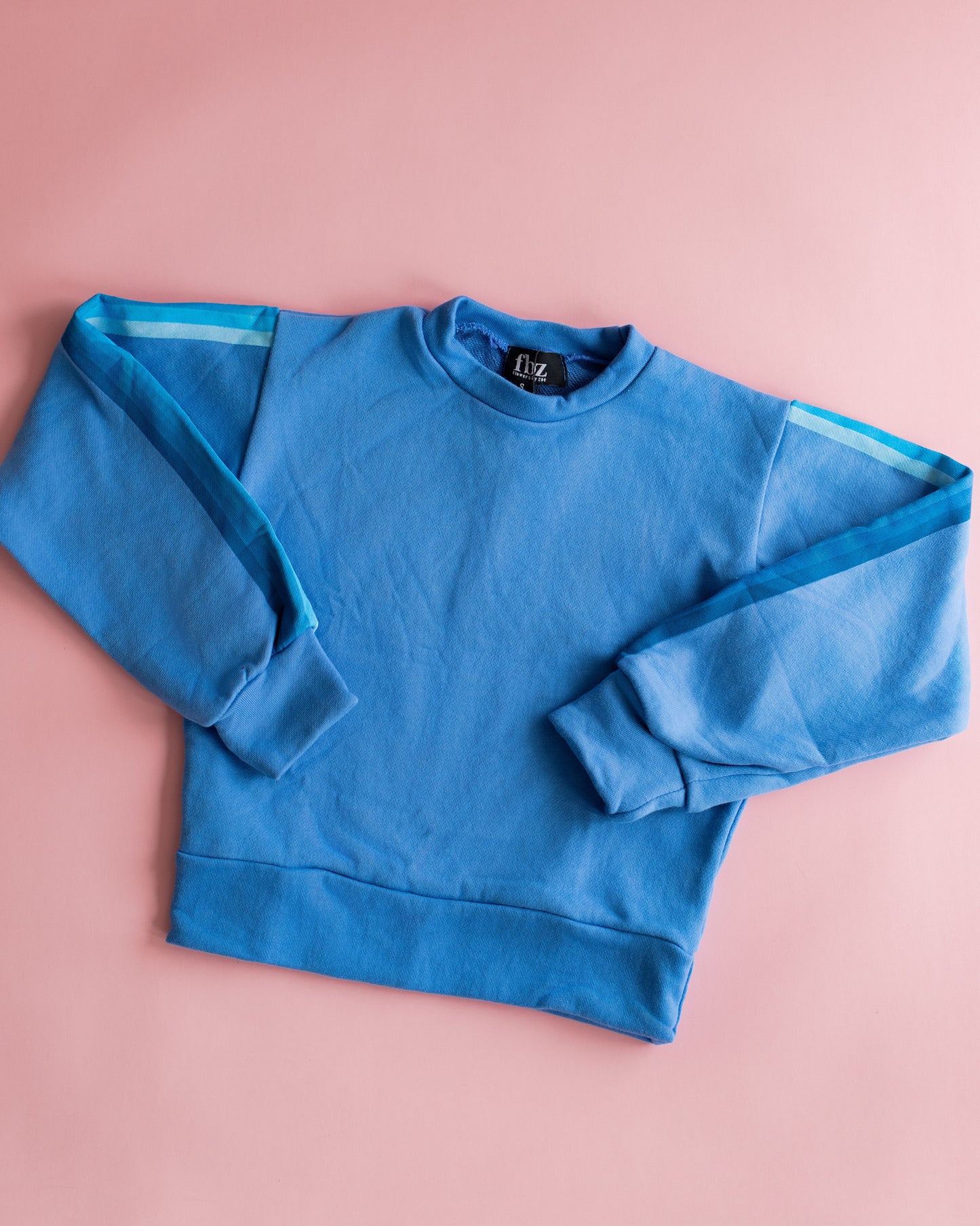Crewneck Sweatshirt | Malibu Blue with Stripes