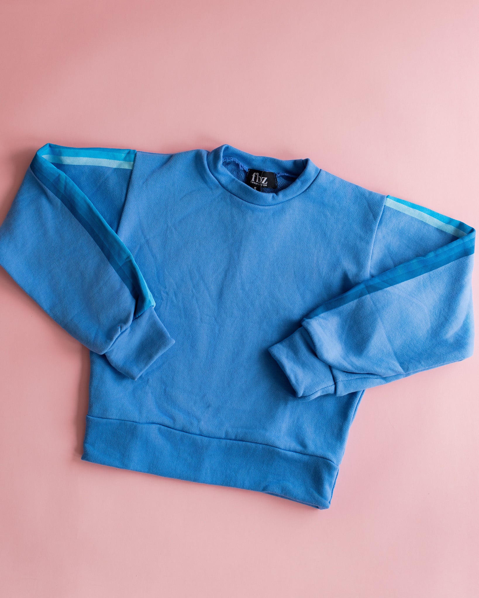 Crewneck Sweatshirt | Malibu Blue with Stripes