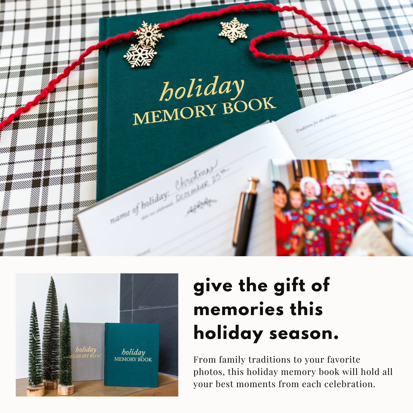 Holiday Memory Book & Family Keepsake | Emerald