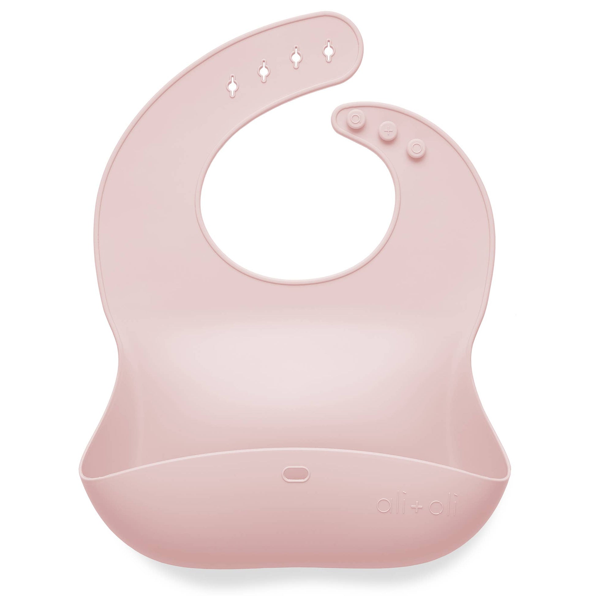 Silicone Baby Bib Roll Up & Stay Closed | True Pink
