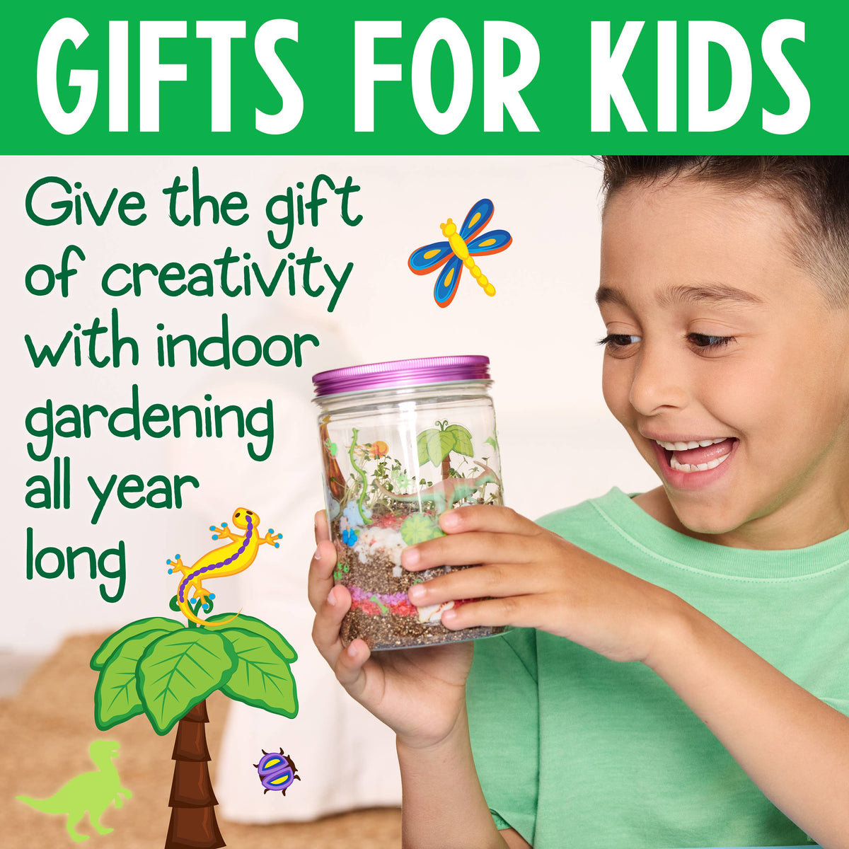 Grow N' Glow Dinosaur Terrarium | DIY Craft Kit for Kids