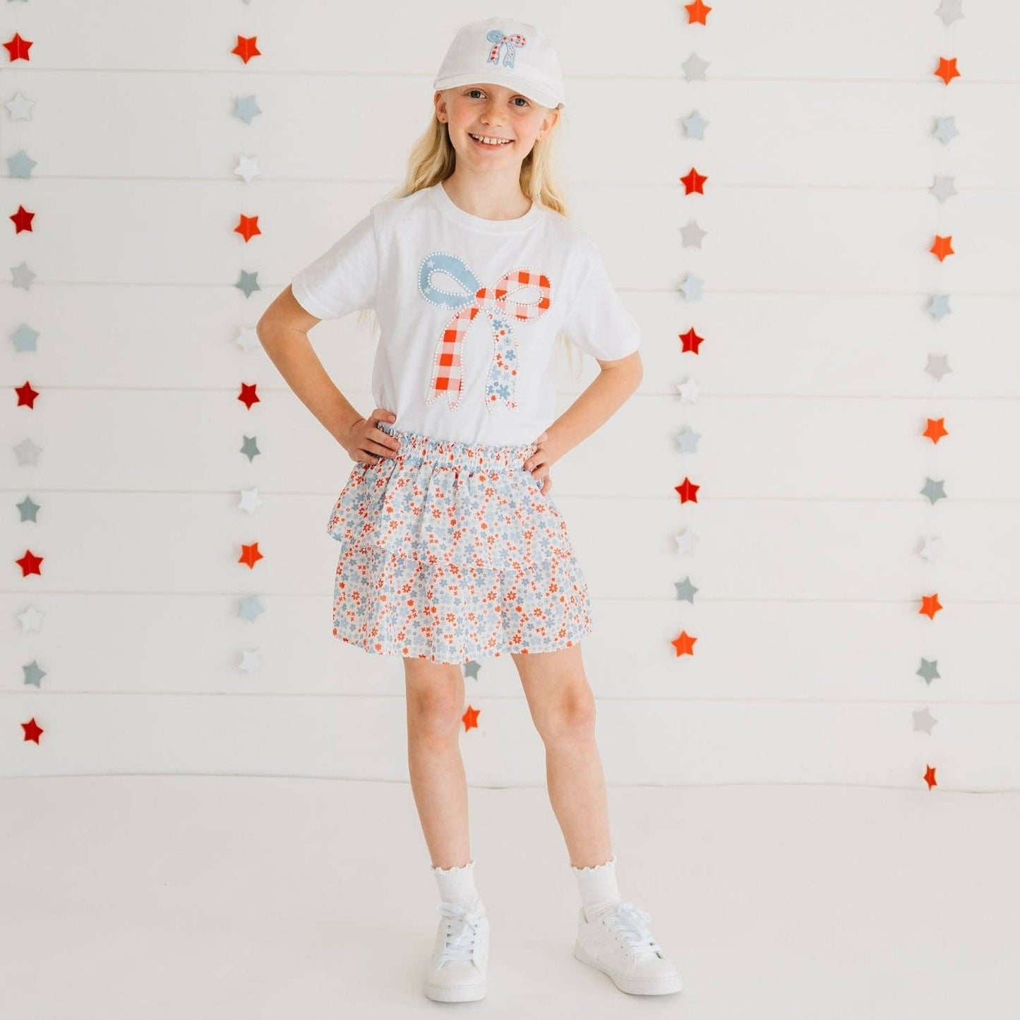 Patchwork Bow Patch Patch Baseball Hat - Fourth of July