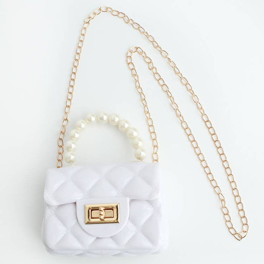 Pearl Handle Jelly Purse: Pink
