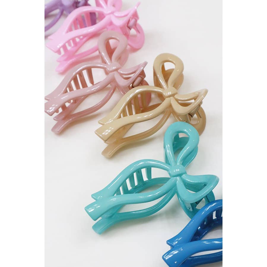 Glossy Soft Tone Bow Hair Claw Clip | Assorted