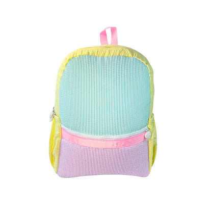 Medium Seersucker Backpack w/ Pocket | 1989