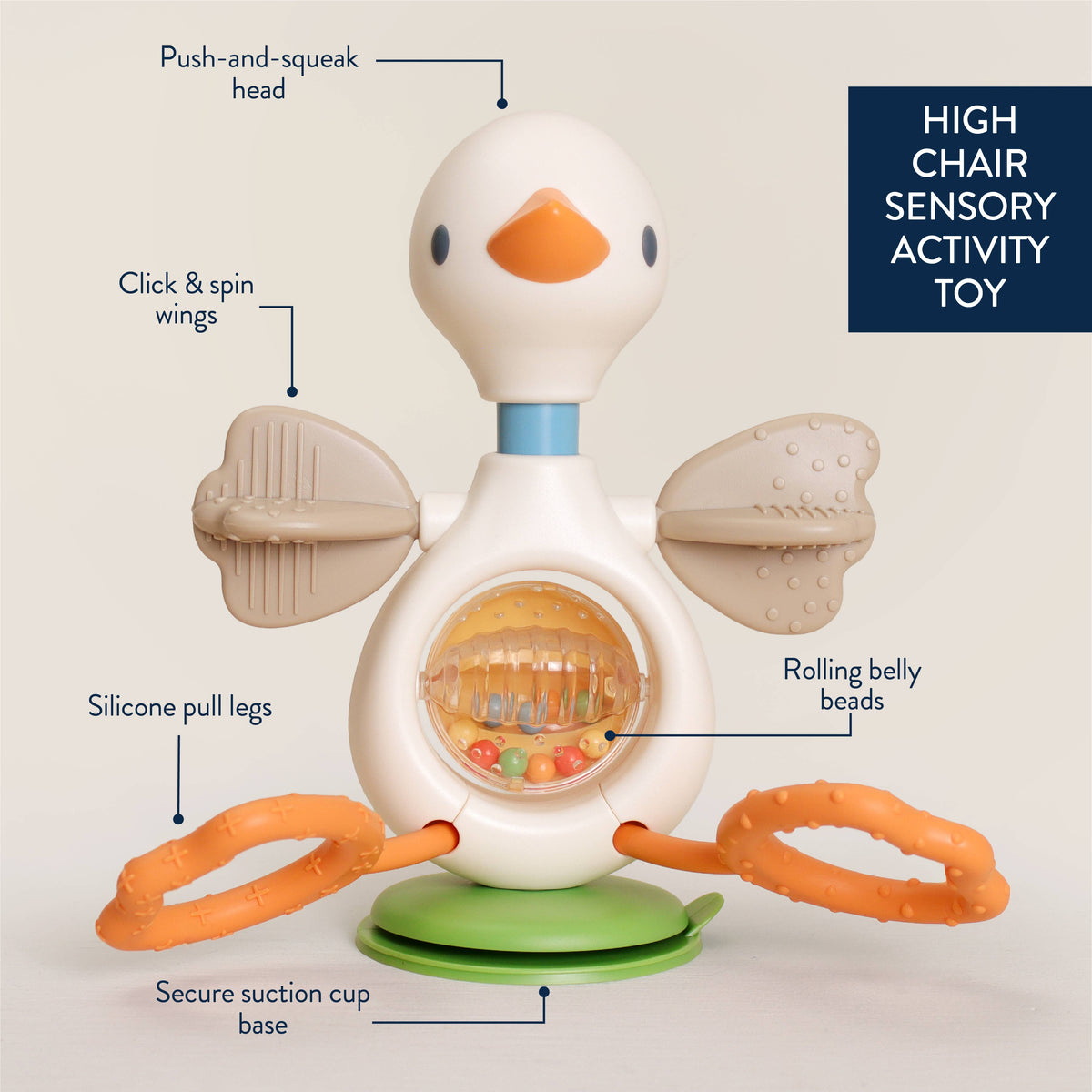 Itzy Twist & Bop™ | High Chair Sensory Toy Goose