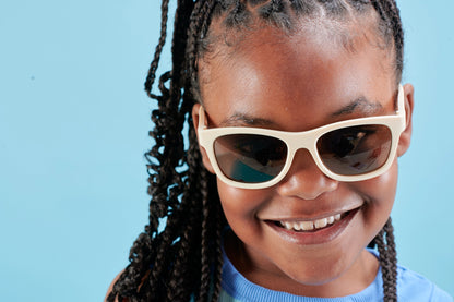 Navigator Sunglasses | Sweet Cream with Amber Lens