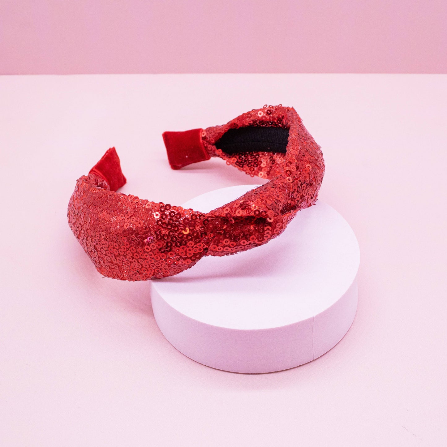 Kid's Sequin Knot Headband | Red