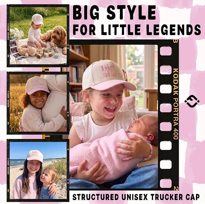 Big Sister Hat | Light Pink & Beige