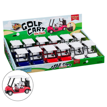 Rollin' Pull-Back Golf Cart-Toy Car, Die Cast