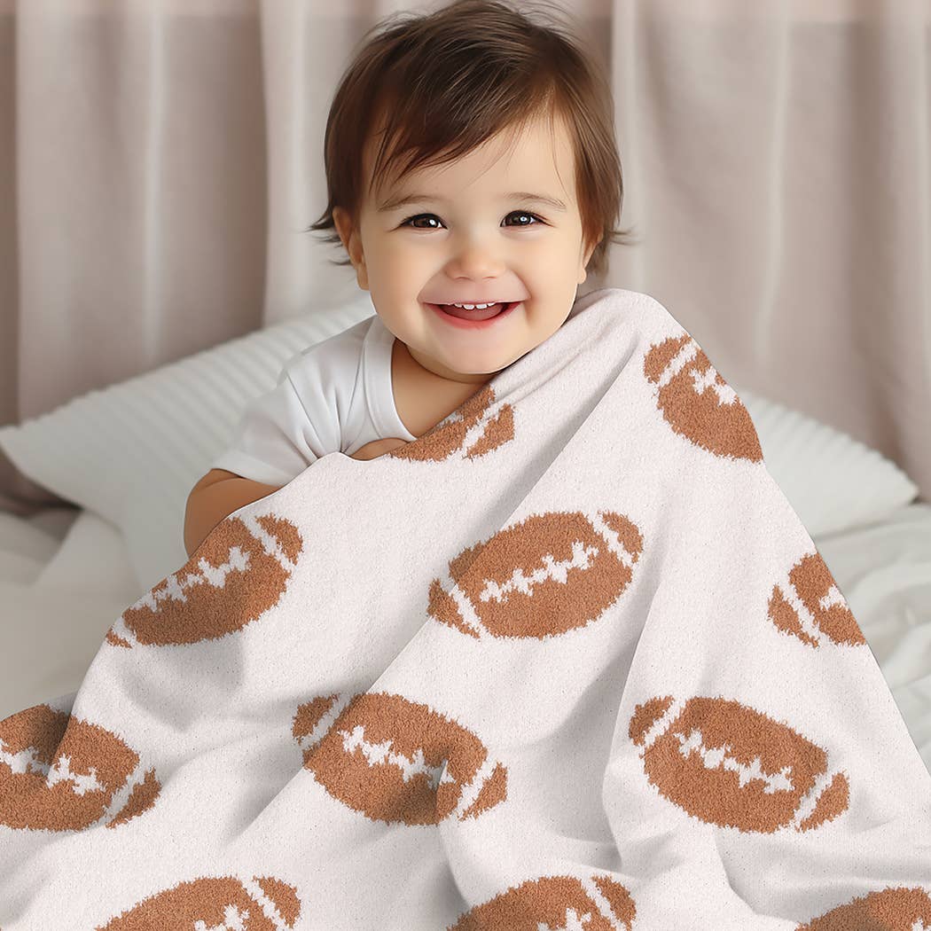 Kids Cozy Pattern Throw Blanket | Football