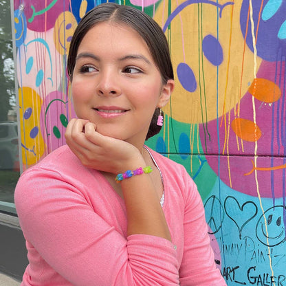 Lil Bear Thang Paperclip Necklace - Pastel Glitter Colors