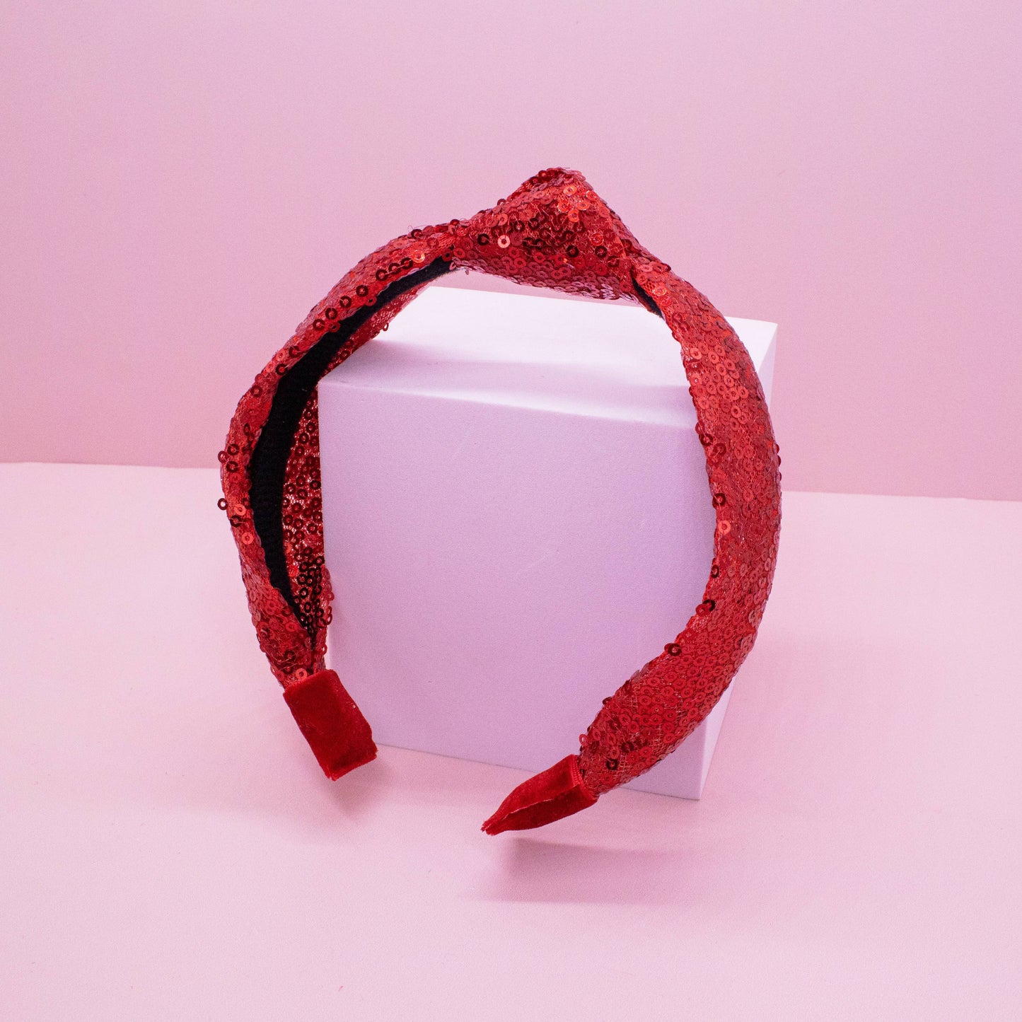 Kid's Sequin Knot Headband | Red