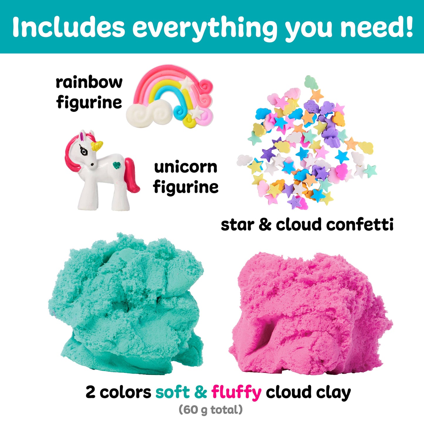 Sensory Mini Play Kit Jar with Cloud Clay | Unicorn