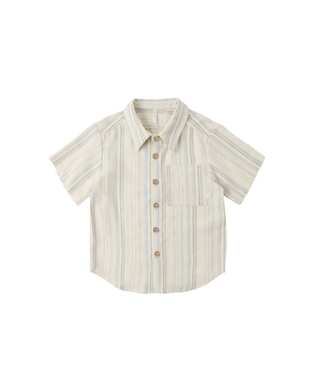 COLLARED SHORT SLEEVE SHIRT SEA STRIPE