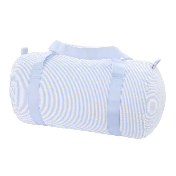 Baby Blue Seersucker Medium Duffel