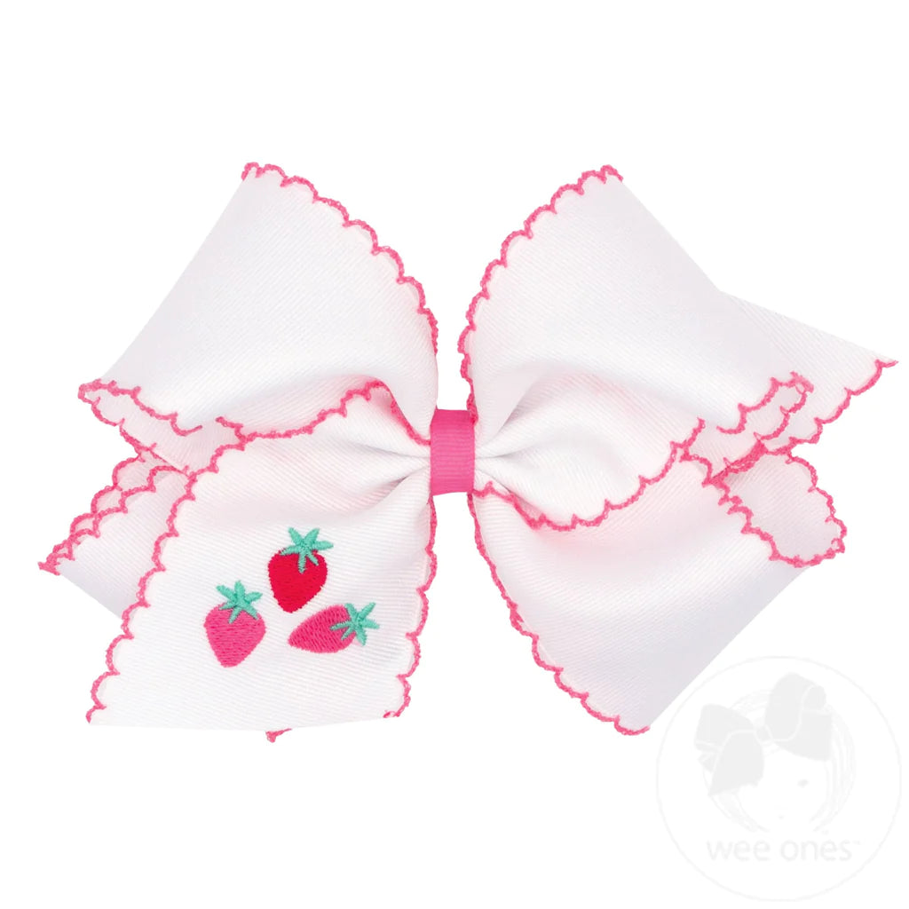 King Moonstitch Embroidered Bow | Strawberries