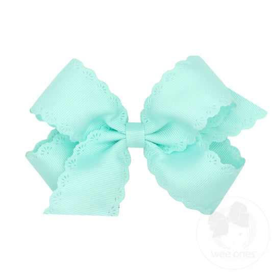 Medium Eyelet Embossed Hair Bow | Crystalline