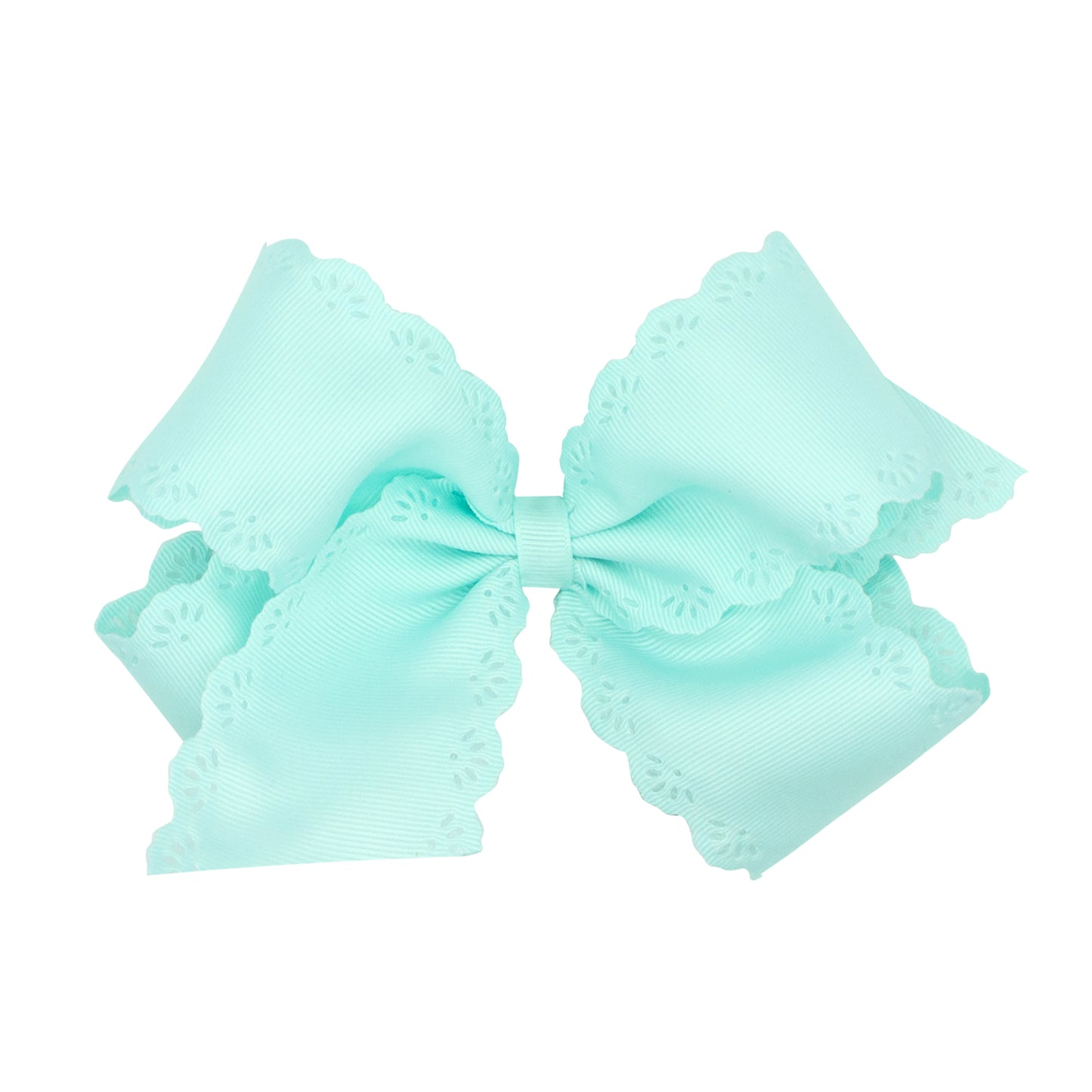 Small King Eyelet Embossed Hair Bow | Crystalline