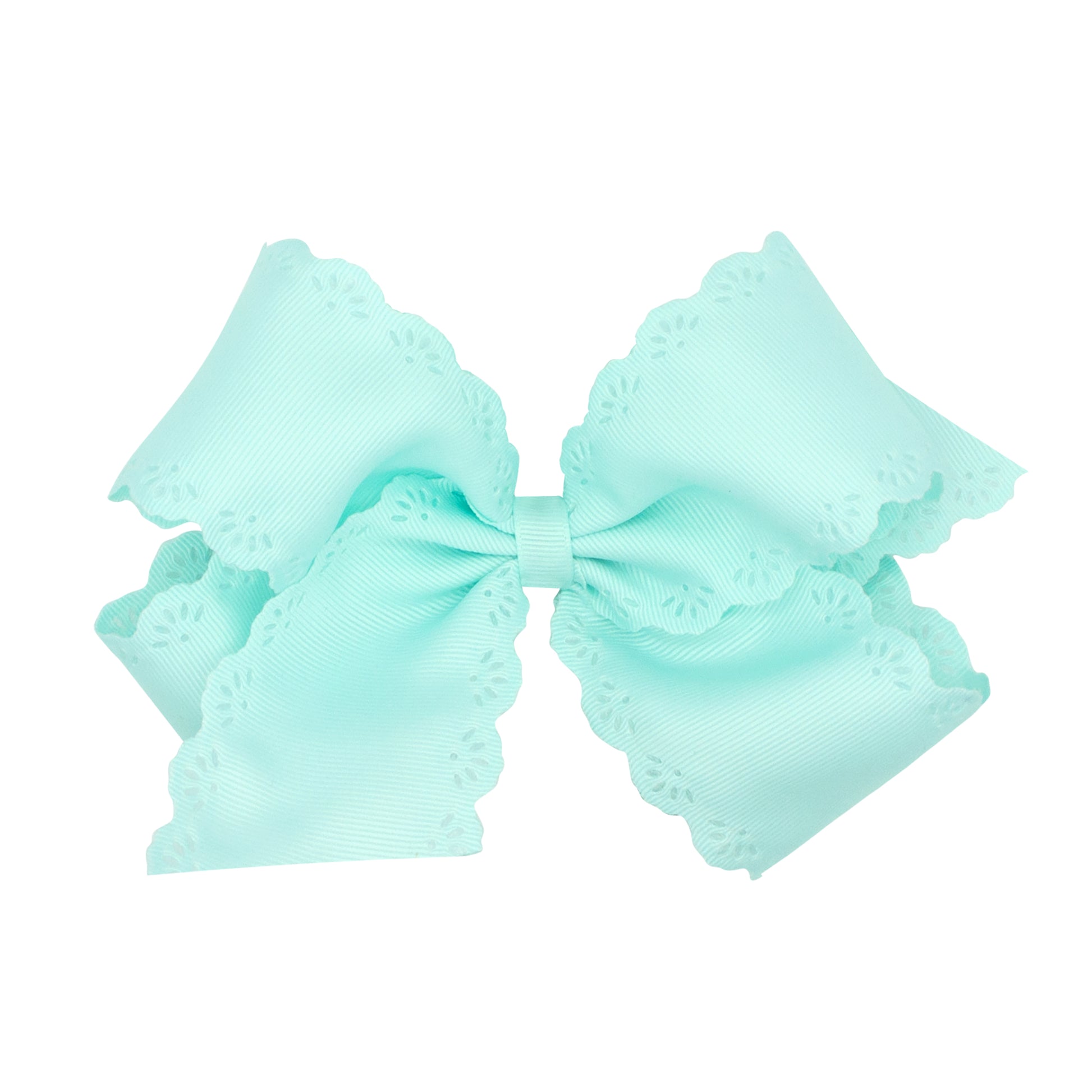 Small King Eyelet Embossed Hair Bow | Crystalline