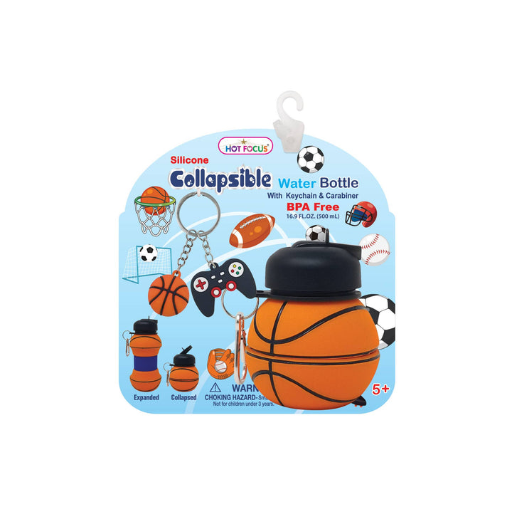 Collapsible Water Bottle 16.9FL.OZ/500mL,Basketball