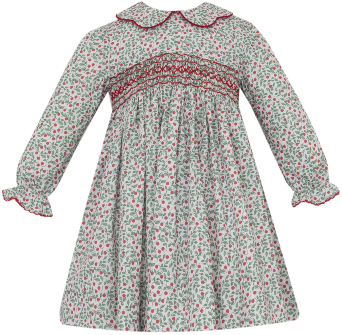Sophia Green & Red Dress L/S