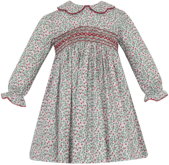 Sophia Green & Red Dress L/S