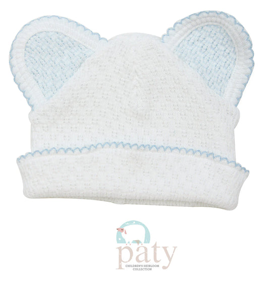 Knit Bear Cap without Bow | Blue