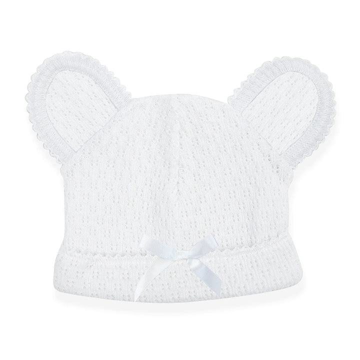 Paty Bear Cap w Bow | White