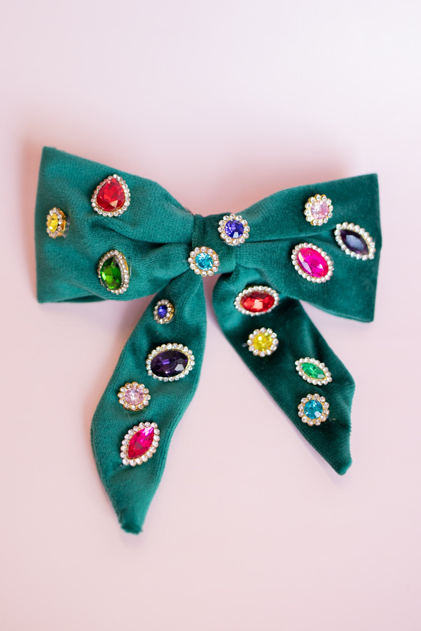 Jeweled Velvet Bow | Green