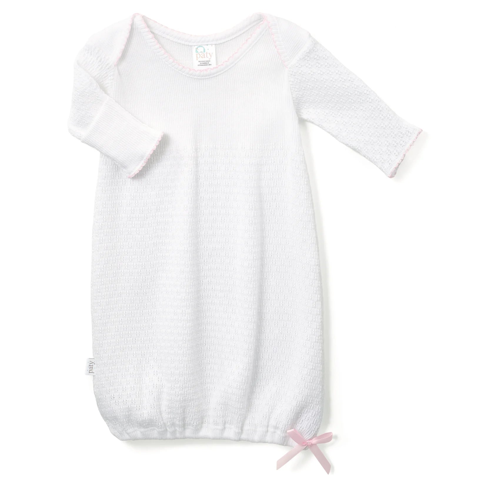 Overlap Shoulder Gown w Bow | Pink