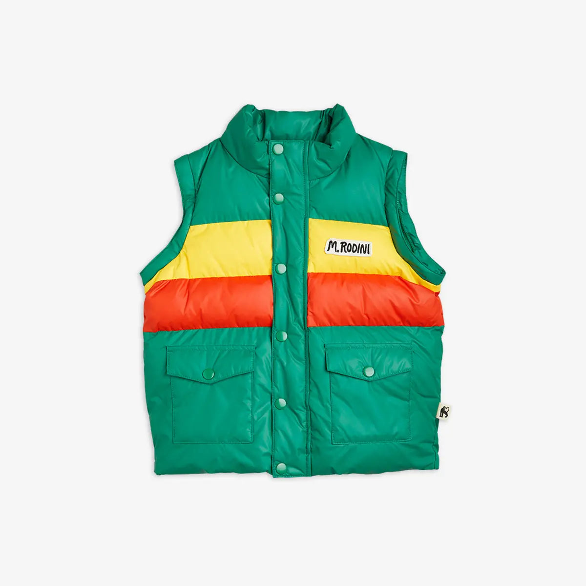 Green Zip Sleeve Puffer Jacket