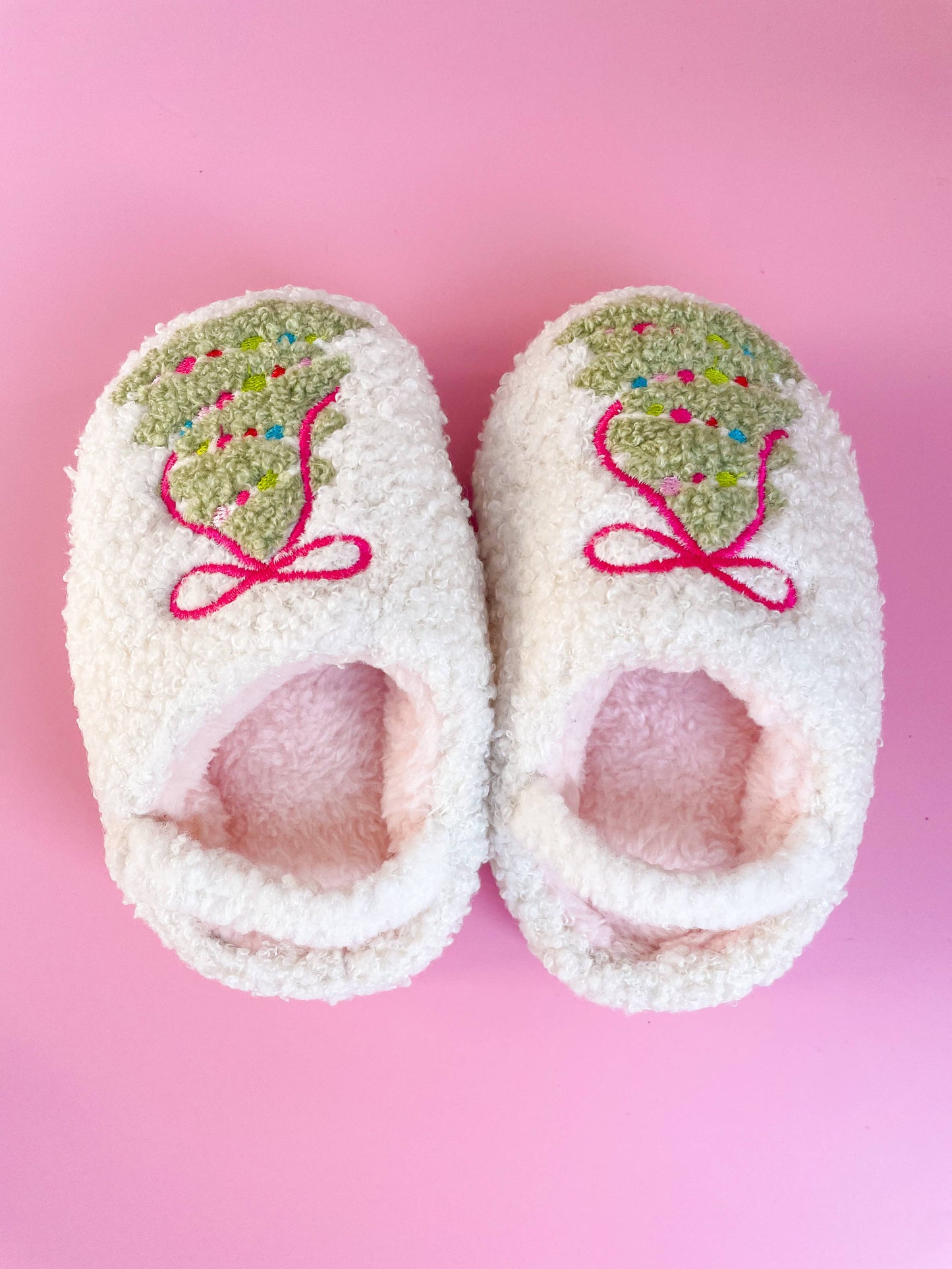 Toddler Bow Christmas Tree Slippers