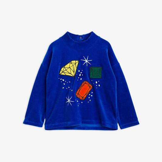 Jewels Velour Applique Sweatshirt | Blue
