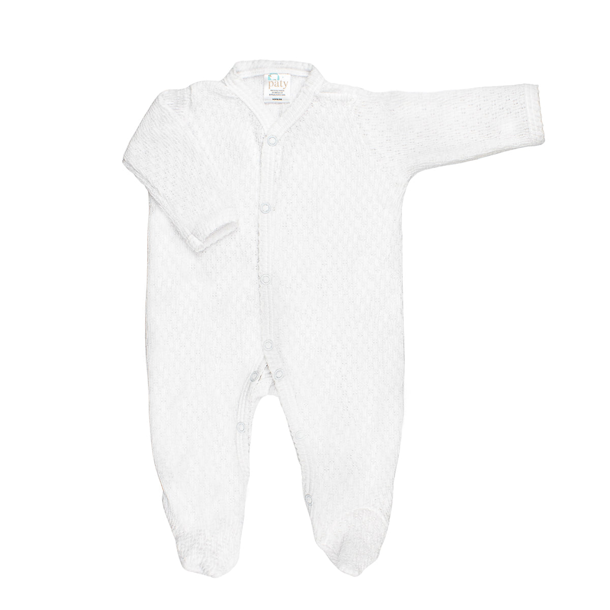 Paty Knit Footie | White