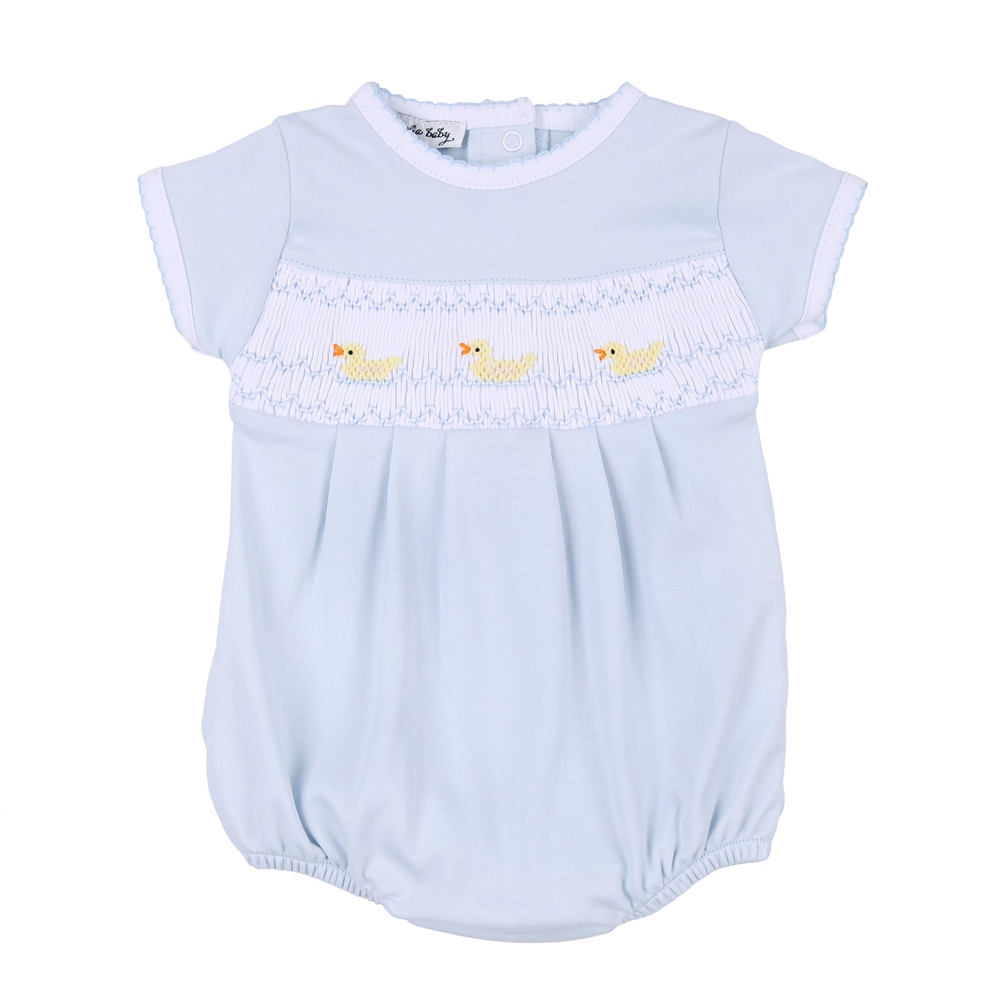Just Ducky Smocked Bubble | Light Blue
