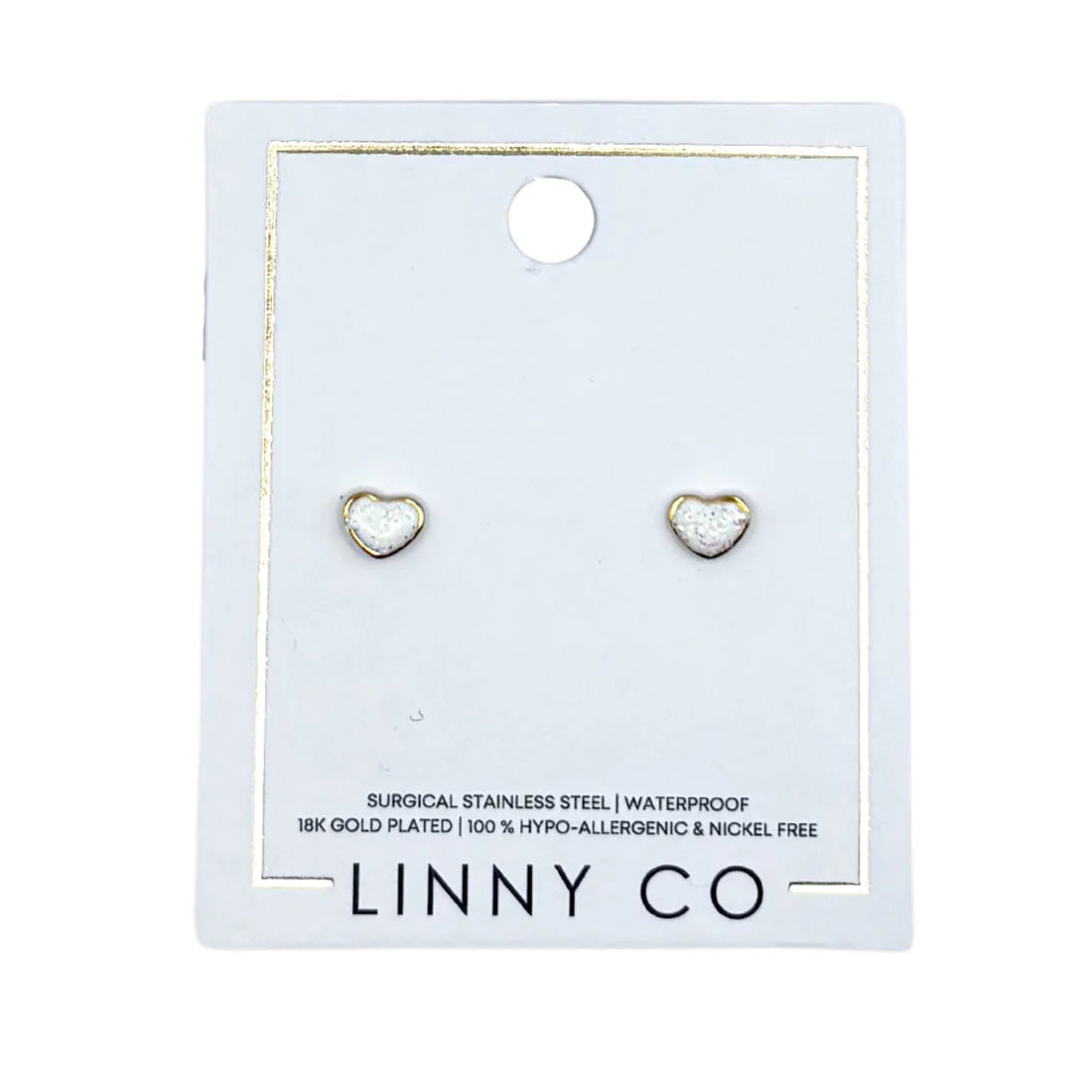 Screwback Stud | Nora | White Heart