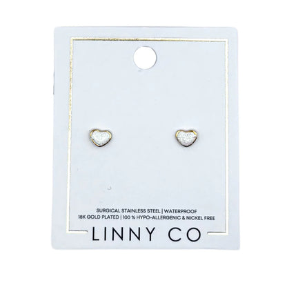 Screwback Stud | Nora | White Heart