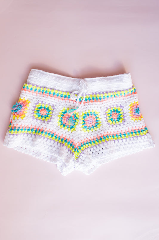 Neon Crochet Shorts