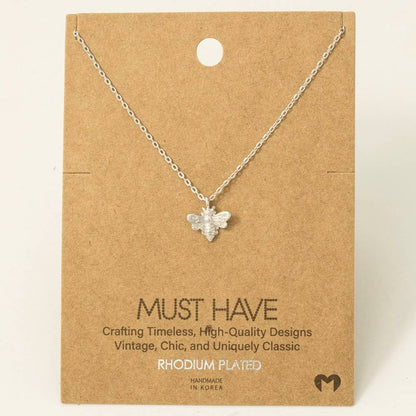 Gold Dipped Mini Bee Pendant Necklace