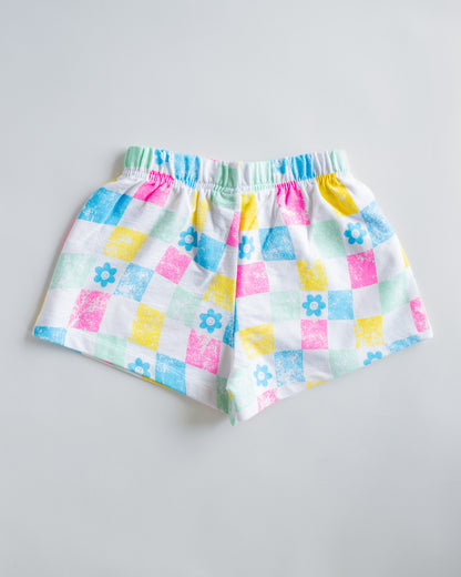 XOXO by Magpies All Over Checker French Terry Short