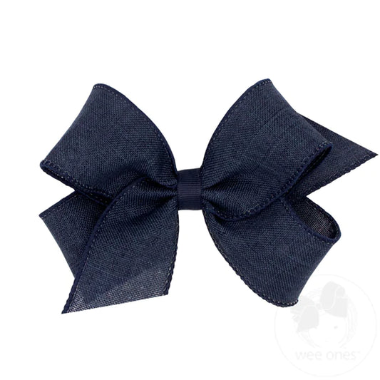 Medium Linen Bow | Navy