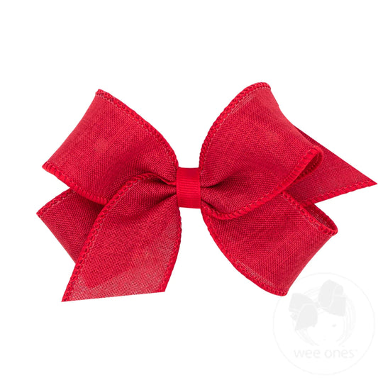 Medium Linen Bow | Red