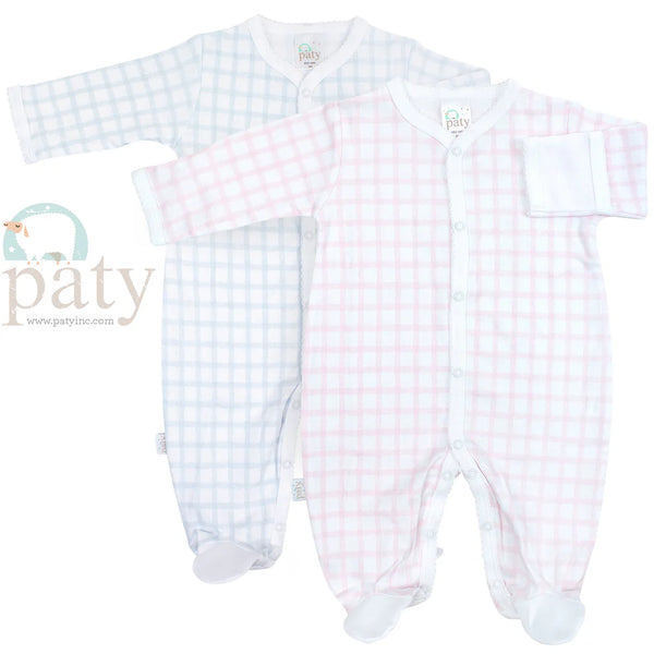 Pima Gingham Footie | Pink