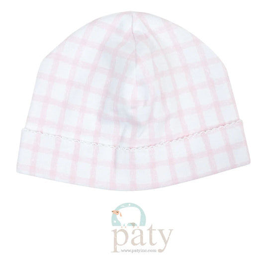 Pima Beanie | Pink Gingham