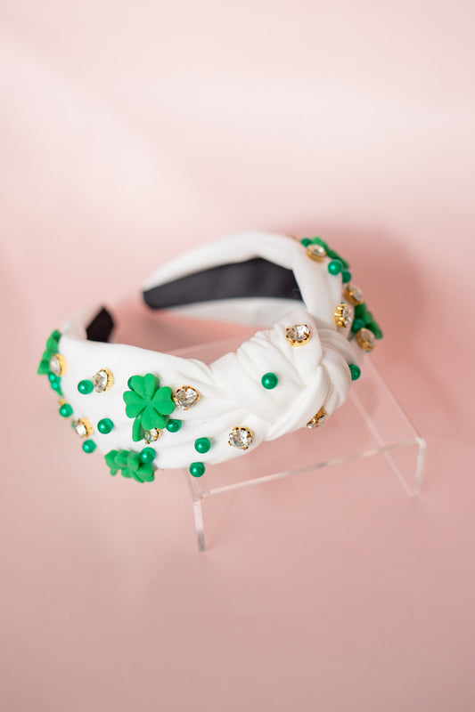 St. Patrick's Charm Headband, White